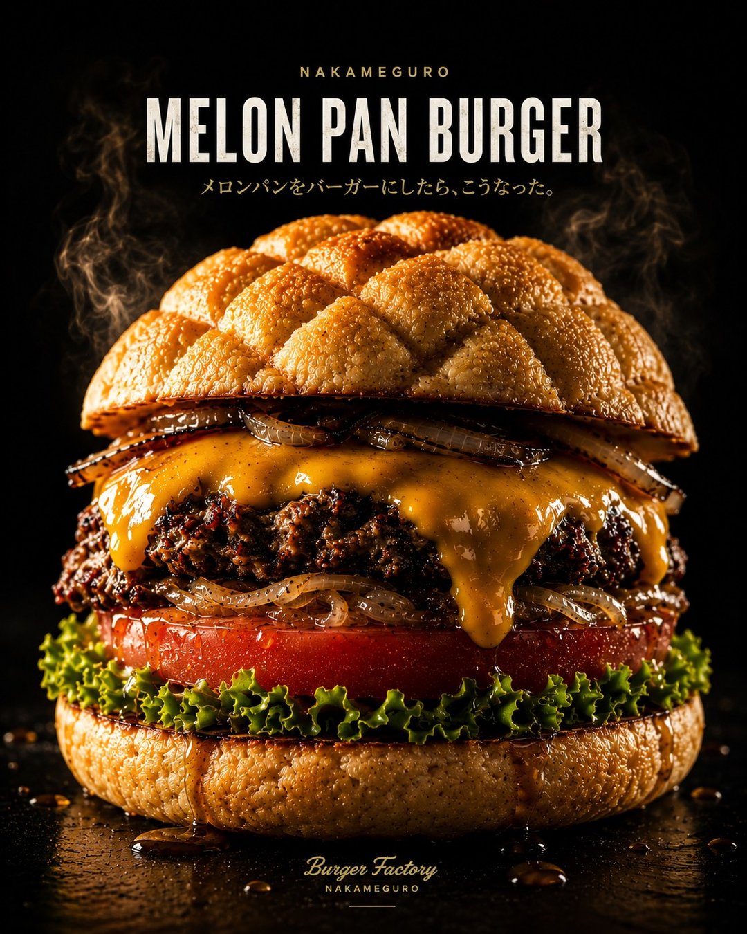 メロンパンベーコンチーズバーガー — 中目黒 Burger Factory